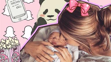 Baby mama Briana Jungwirth snapchats her day out with baby Freddie