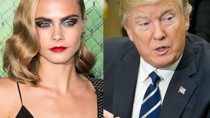 Cara Delevingne points out Mexican manufacturing on Trump's clothing line