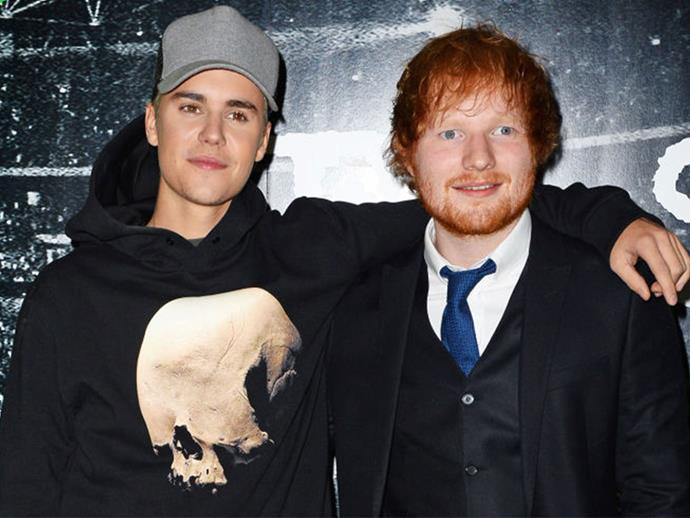 Ed Sheeran hit Justin Bieber in the face with a golf club