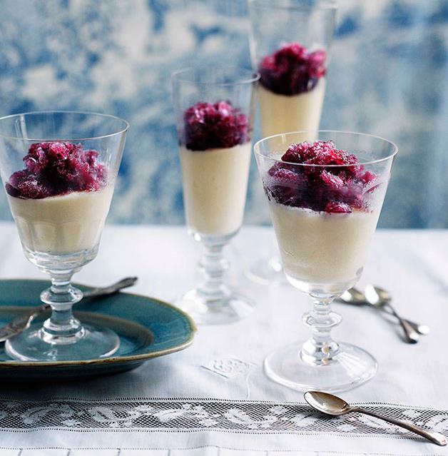 Shane Osborn Fromage Frais Mousse With Red Wine Granita Gourmet Traveller