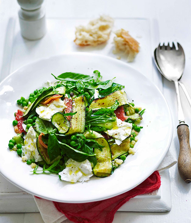 Zucchini, guanciale, mozzarella and fregola salad :: Gourmet Traveller