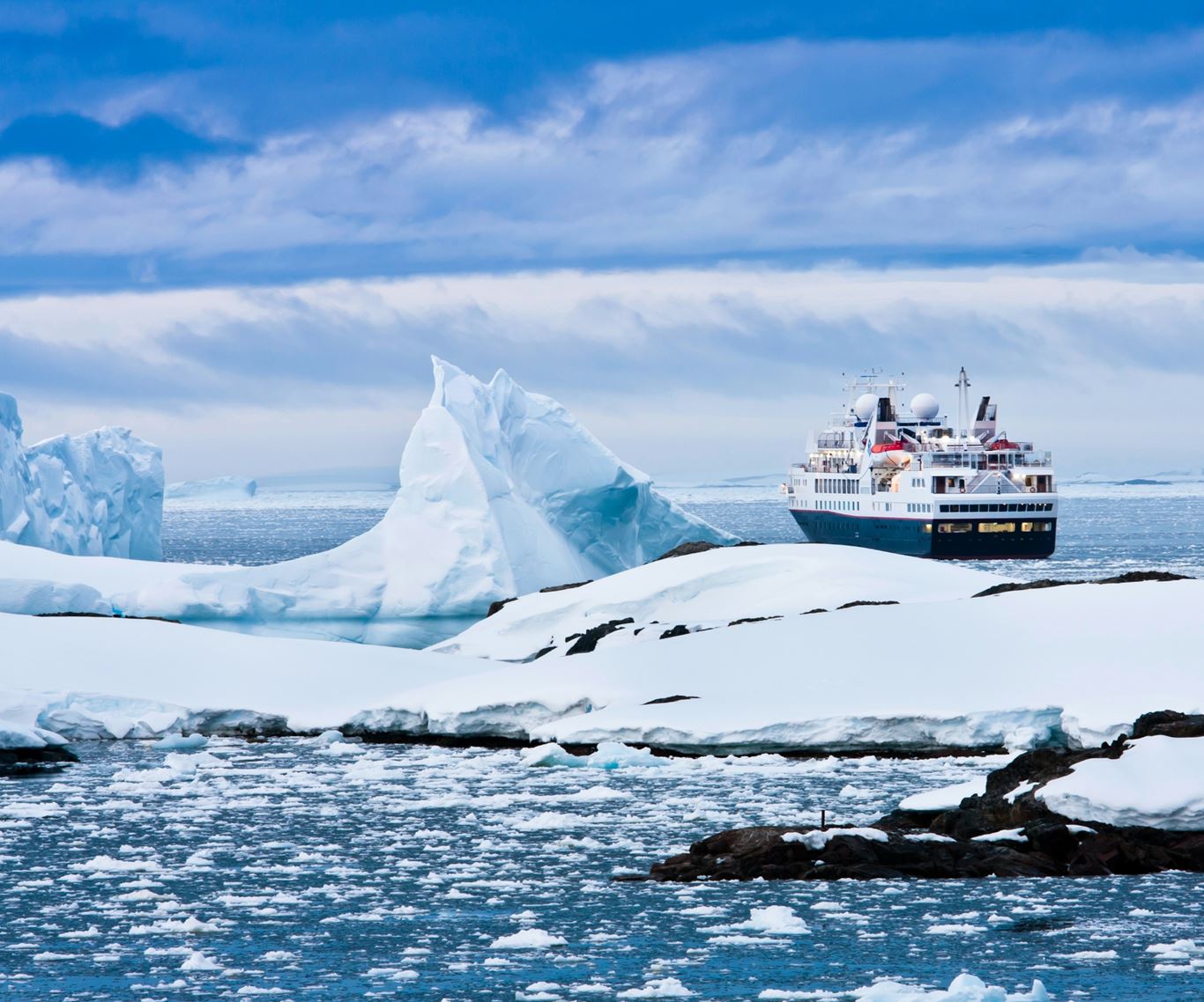 **Antarctica** This remote destination is the ultimate in cruising – starting with the daunting crossing of Drake Passage. The reward is a pristine continent of snow-capped mountains, glaciers and drifting icebergs inhabited by whales, seals and astounding colonies of penguins. The Falkland and South Georgia islands are dense in seabirds. *Recommended: [The Ultimate Antarctic Adventure](https://www.scenic.com.au/tour/the-ultimate-antarctic-adventure/2546) by [cruises.com.au](http://www.cruises.com.au/).*: [object Object]