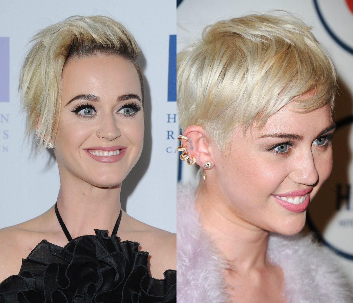 **Katy Perry and Miley Cyrus**

With her adorable pixie 'do, we think Katy Perry is a dead ringer for Miley back when she had short platinum locks!