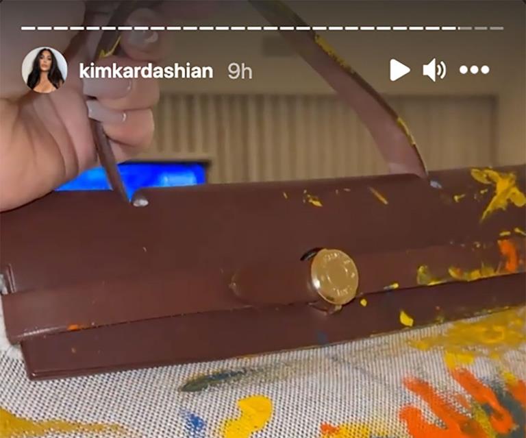 Here's the Hermès Bag North West Painted for Mom Kim Kardashian