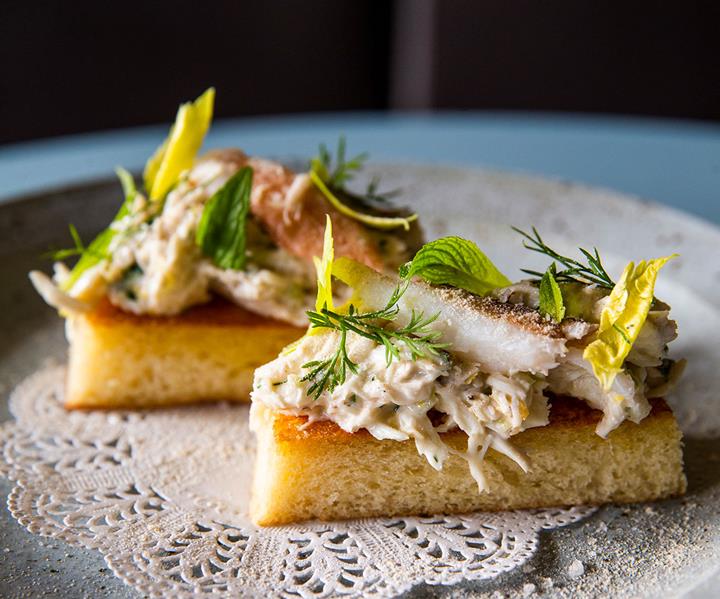 Crab toast at Le Rebelle