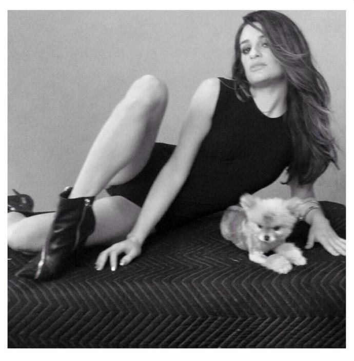 Presenting little Pearl, Lea Michele's 8-year-old adopted Pomeranian.