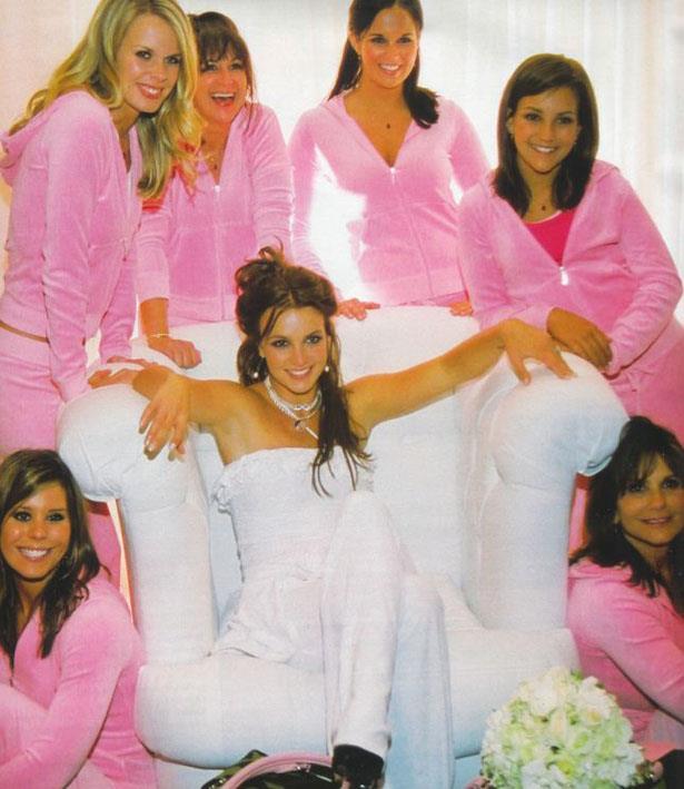 An then this actually happened. At Britney Spears' 2004 wedding to Kevin Federline, the couple gave their bridal party personalised Juicy Couture tracksuits with "The Maids" and "Pimp Daddy".