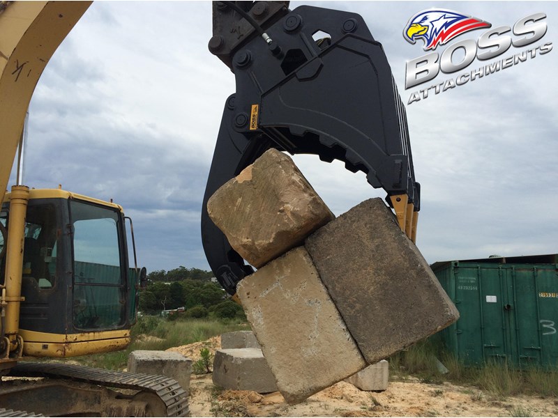 boss attachments boss 4-50 ton demolition/rock bucket grapples - in stock 447089 011
