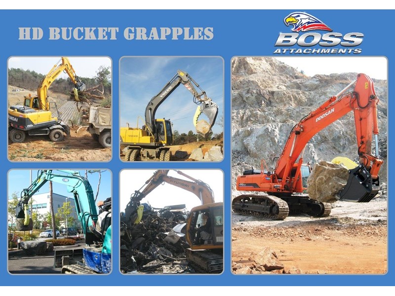 boss attachments boss 4-50 ton demolition/rock bucket grapples - in stock 447089 013