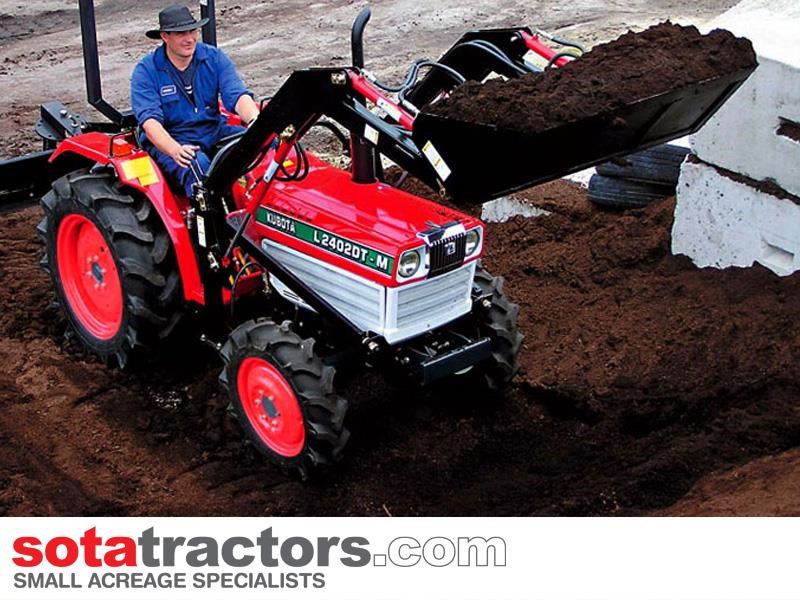 kubota l2402dt tractor + 4 in 1 loader + backhoe 646095 008