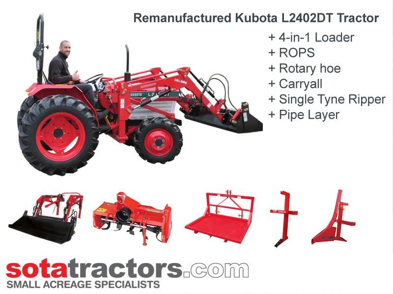 kubota l2402dt tractor - horticultural package 707117 001