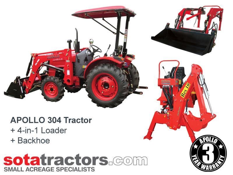 apollo 30hp tractor + 4 in 1 loader + backhoe 824280 001
