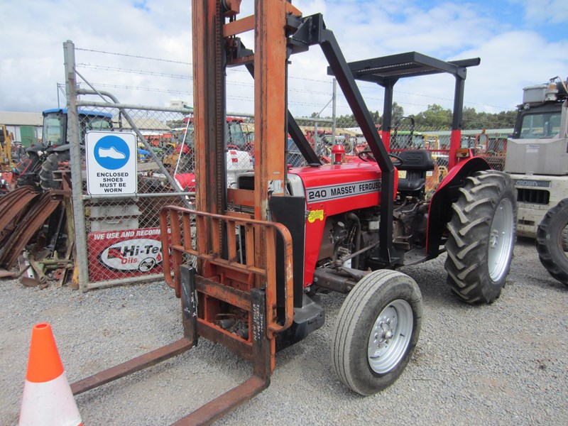 massey ferguson 240 tractor with front mount forklift 835976 012