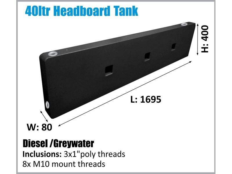 polymate 40ltr headboard diesel tank - super slim 552279 001