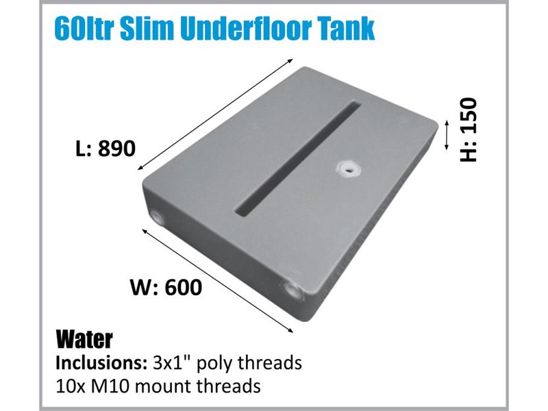polymate 60ltr slim under floor water tank 319199 001