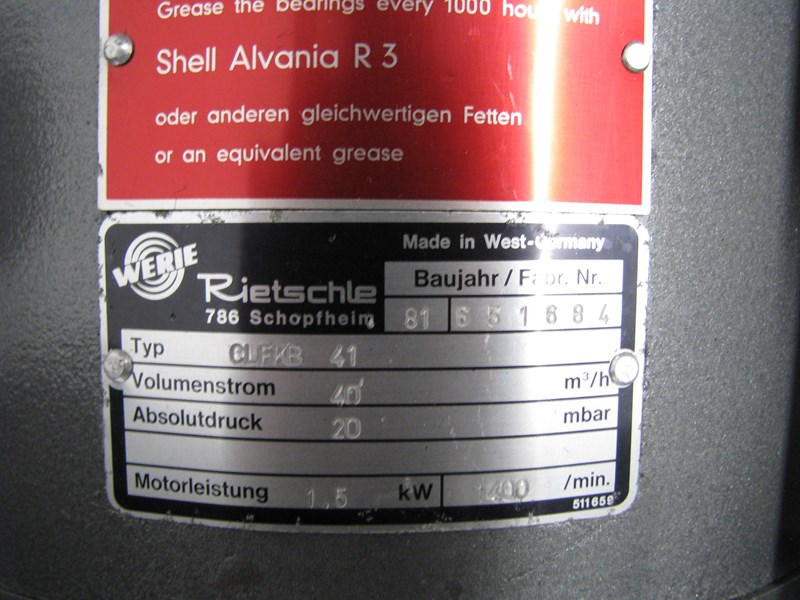 rietschle clfkb 41 industrial vacuum pump 332987 009
