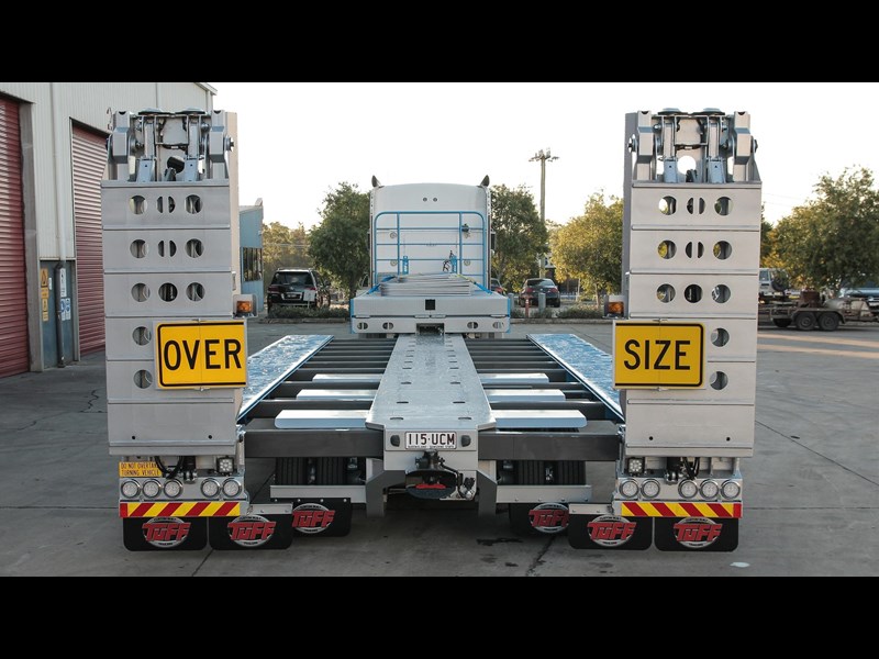 tuff trailers 3x4 or 4x4 drop deck/ low loader / deck widening float / 4.5m ag widening trailer 398283 001