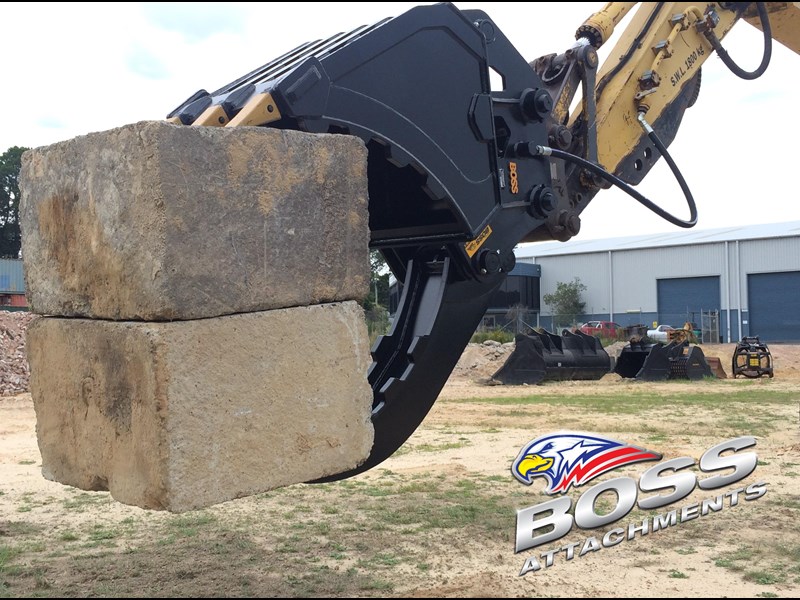 boss attachments boss 4-50 ton demolition/rock bucket grapples - in stock 447089 013
