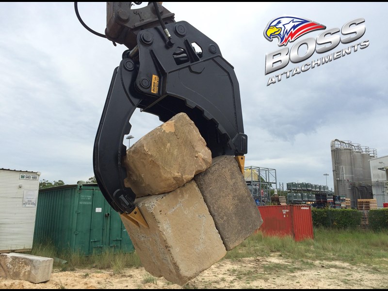 boss attachments boss 4-50 ton demolition/rock bucket grapples - in stock 447089 023