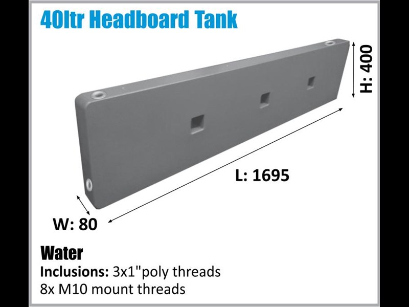 polymate 40ltr headboard water tank - super slim 552262 001