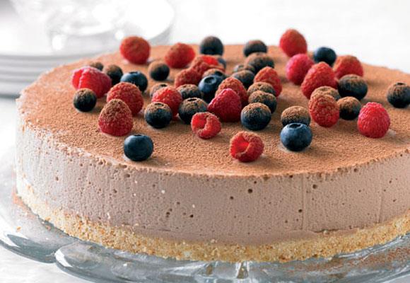 **No-bake chocolate cheesecake**
<br><br>
Is there anything better than a scrumptious chocolate cheesecake covered in fresh berries? The same cheesecake with no baking required is definitely one step better.
<br><br>
[**Read the full recipe here**](https://www.womensweeklyfood.com.au/recipes/no-bake-chocolate-cheesecake-20046|target="_blank")