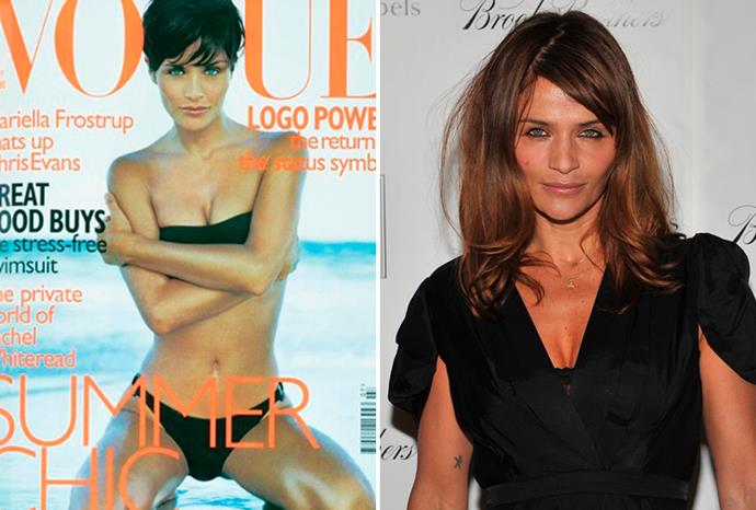 Helena Christensen at 29 in 1997 and at 43 in 2011.