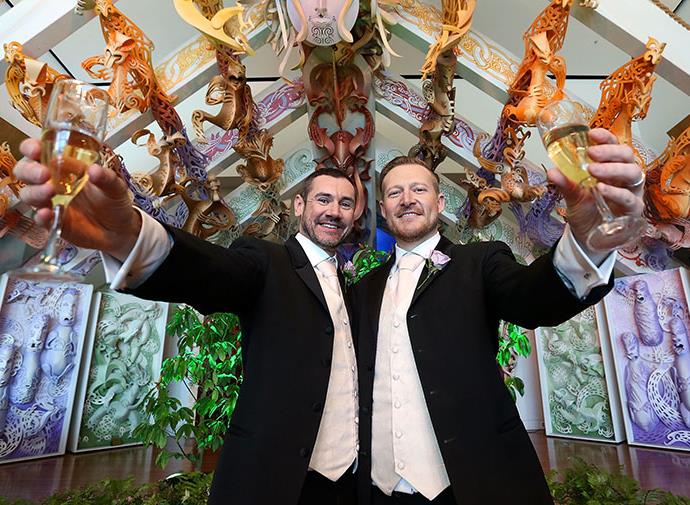 Paul McCarthy and Trent Kandler wed in New Zealand. 