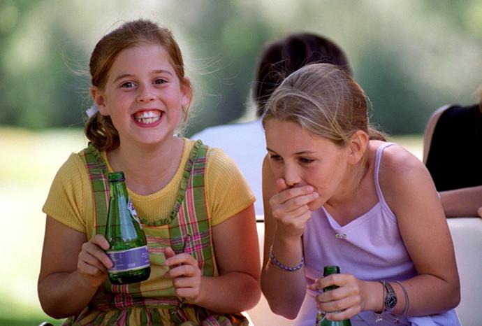 Princess Beatrice with a school friend in 1998.