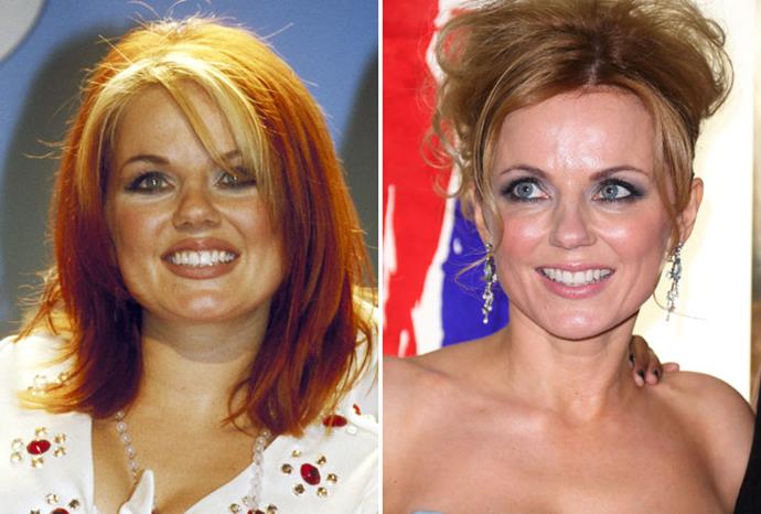 Geri Halliwell in 1997 and 2012.