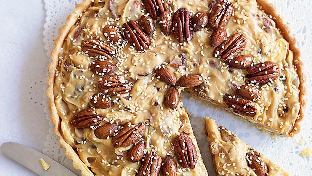 **[Festive caramel nut tart](https://www.womensweeklyfood.com.au/recipes/festive-caramel-nut-tart-11501|target="_blank")**

There was usually a tin of condensed milk in the fridge at home when I was growing up and my guilty pleasure was drinking it out of the can!