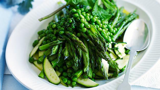 [**Asparagus, peas and zucchini with fresh mint**](https://www.womensweeklyfood.com.au/recipes/asparagus-peas-and-zucchini-with-fresh-mint-13040|target="_blank") 

This gorgeous side dish is perfect for cooking up delicious in-season spring vegetables.
