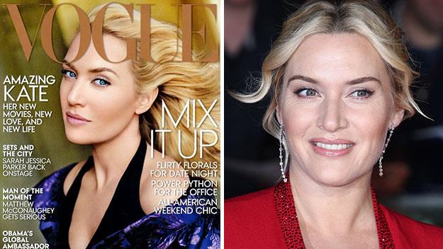 Kate Winslet overly airbrushed on Vogue cover