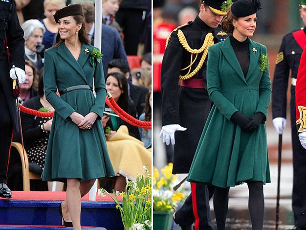 Kate at St Patrick's Day celebrations in 2012 and 2013.