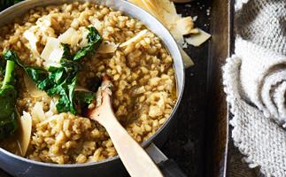 Barley Risotto with Wilted Kale