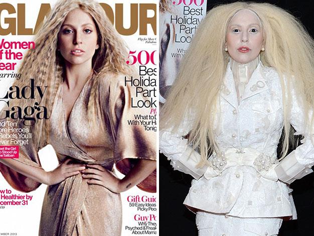 Lady Gaga thought Glamour magazine made her skin look "too perfect" and her hair "too soft".