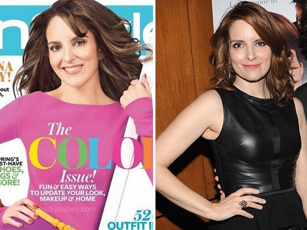 Tina Fey's neck looks odd in this InStyle shot.