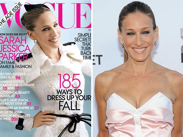 Wrinkle-free at 46? Sarah Jessica Parker looks very youthful on the cover of Vogue.