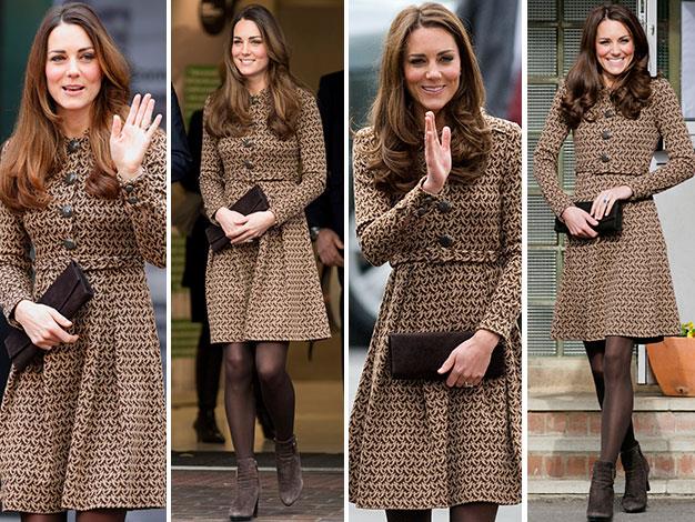Kate was spotted wearing the same coat.