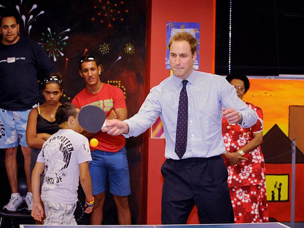 William playing table tennis in Australia in 2010.