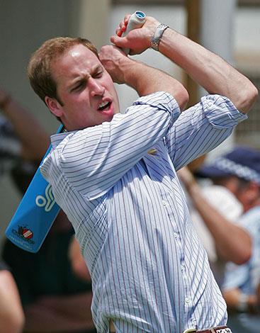 William playing cricket Down Under in 2010.