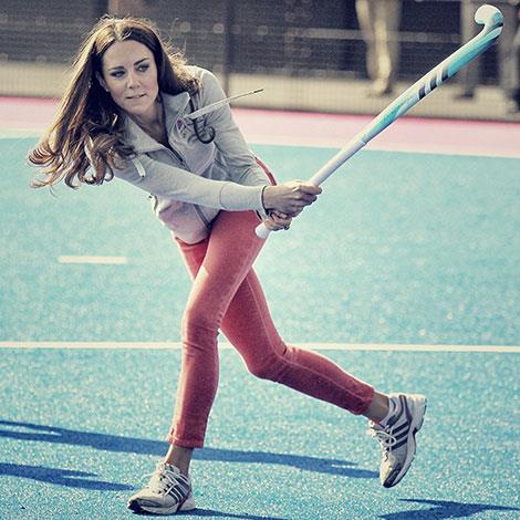 Kate looking effortlessly beautiful playing hockey in 2012.
