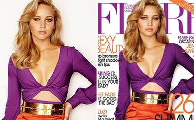 Jennifer Lawrence photoshopped thinner on magazine cover