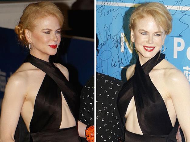 Usually demure Nicole Kidman donned this daring Prada number in October 2013.