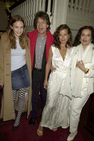 Jagger has managed to keep good relationships with all the women in his life. He attended the launch of his daughter, Jade's (center) jewelry launch with first wife Bianca (R) and daughter Lizzie (L).
