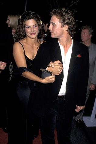 With then boyfriend Matthew McConaughey in 1997.