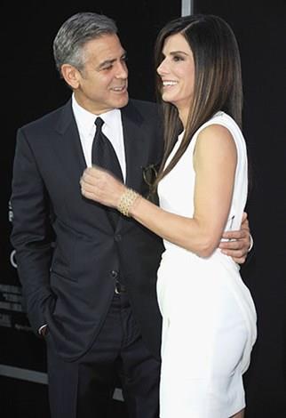 Last year, at the New York premiere of Gravity with co-star George Clooney.
