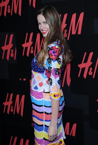 Robyn Lawley in this colourful getup at a H&M launch in NYC in 2012.