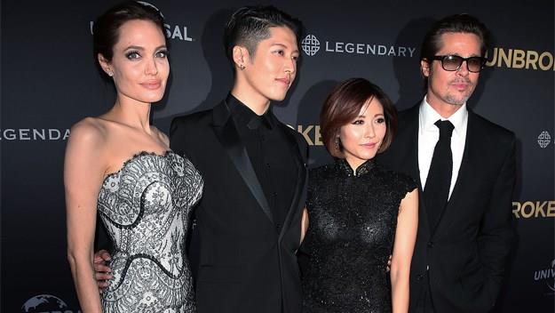  Angelina Jolie, Melody Ishihara, Miyavi Ishihara and Brad Pitt at the Unbroken premiere in Sydney. 