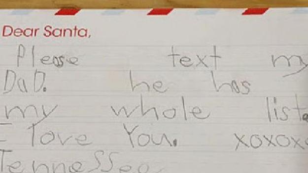 Child's letter to Santa