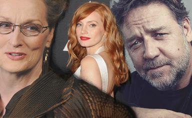 Russell Crowe slammed by Jessica Chastain but defended by Meryl Streep